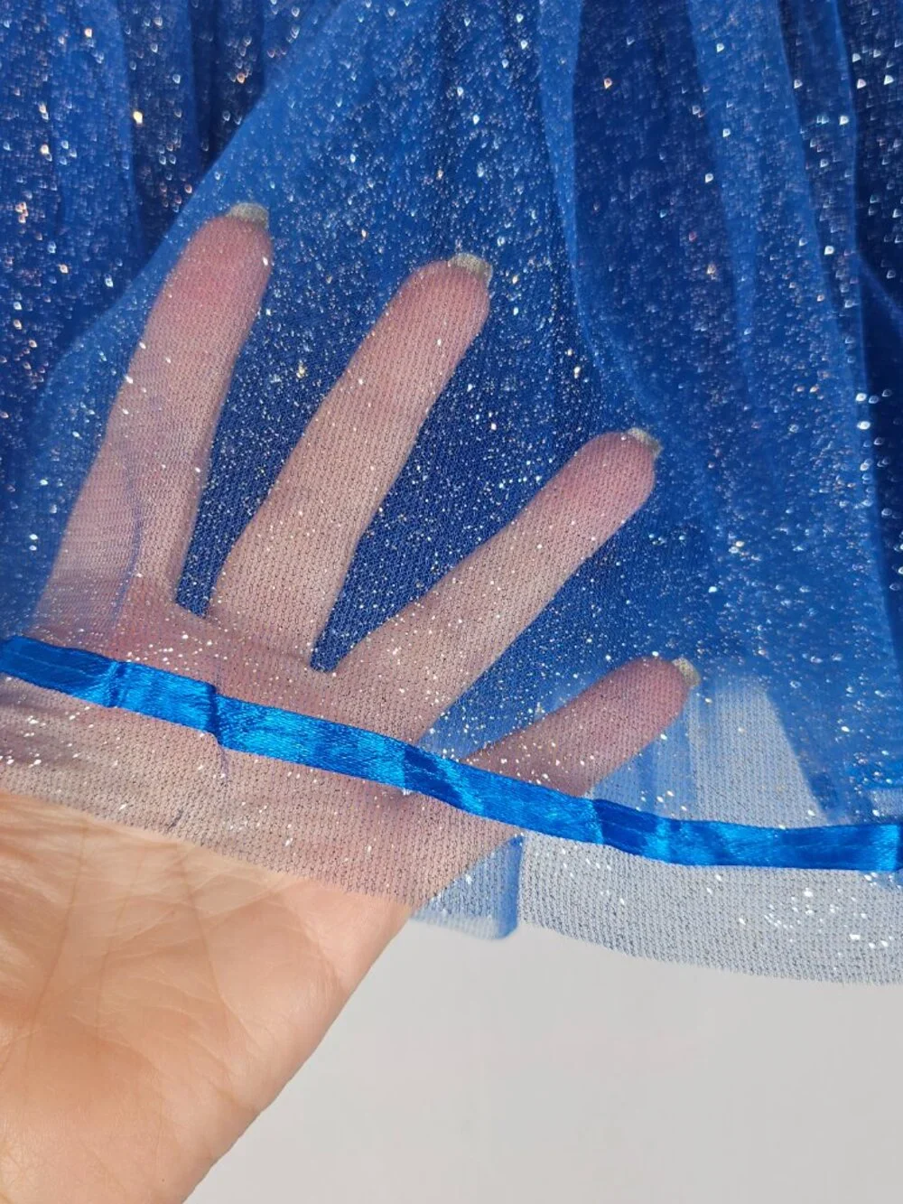 Blue Glitter Tutu Skirt | Halloween Princess Fairy Ballet | Kids Size Med/Lg